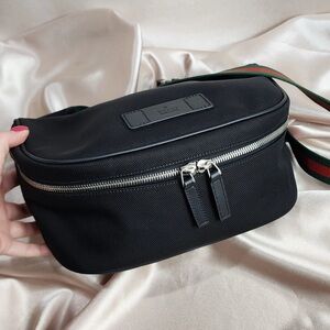 Gucci Black Techno Canvas Beltbag